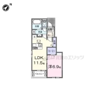 フラン・ソレイユ学園前【1階】の間取り