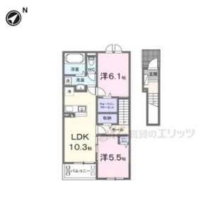 フラン・ソレイユ学園前【2階】の間取り