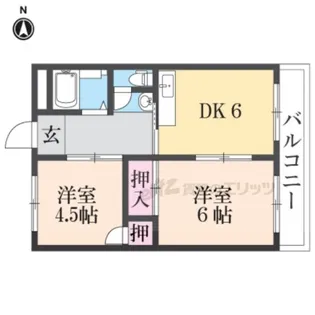 まるきハイツ清水【2階】の間取り