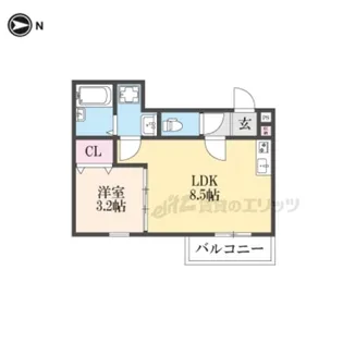 LIGARE【102号室】の間取り