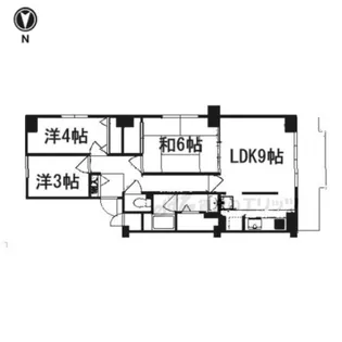 西大寺サンハイツ1号棟【3階】の間取り