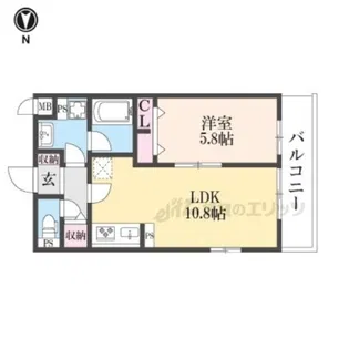 カシェ ネロ吉祥【201号室】の間取り