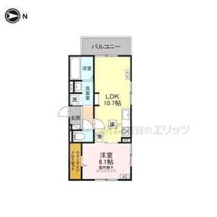 GRAMM下津林WEST【1階】の間取り