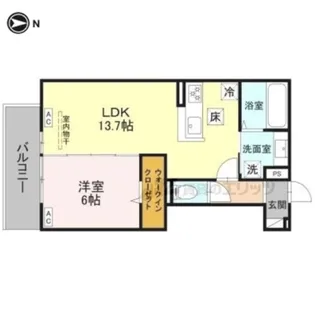 GRAMM下津林WEST【1階】の間取り