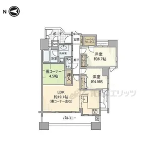 アンビエント高辻通【15F号室】の間取り