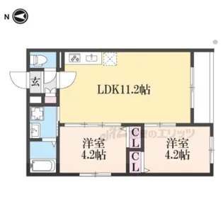 Tio寝屋川市駅【1階】の間取り
