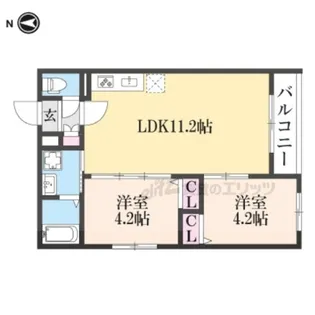 Tio寝屋川市駅【2階】の間取り