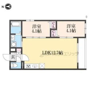 Tio寝屋川市駅【102号室】の間取り