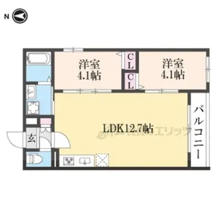 Tio寝屋川市駅【202号室】の間取り
