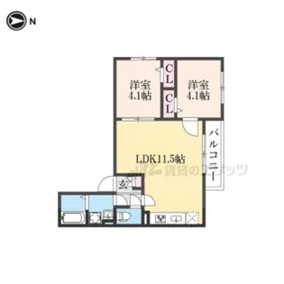 Tio寝屋川市駅【3階】の間取り