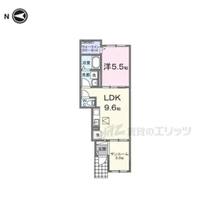 サンシャイン中曽司【1階】の間取り