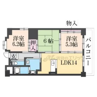 西野第6住宅3号棟【201号室】の間取り
