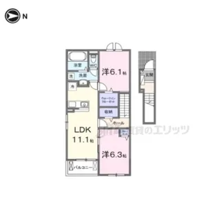 ヒカルサ仰木の里Ⅰ【2階】の間取り