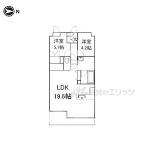 朝日プラザシティ南大和イーストウイングD【607号室】の間取り