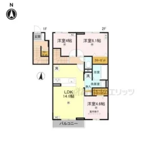 メゾンドピノ【201号室】の間取り