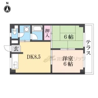 シャトーKITA ?【102号室】の間取り
