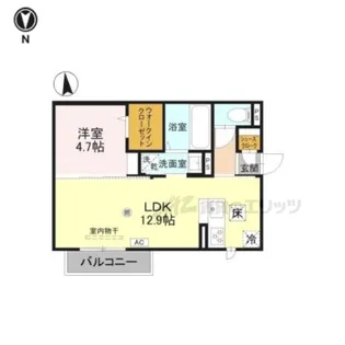 LUMIERE DU SOIR UN【105号室】の間取り