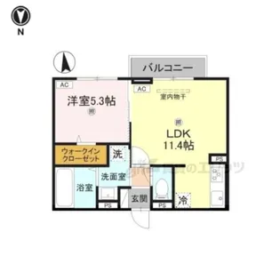 LUMIERE DU SOIR UN【202号室】の間取り