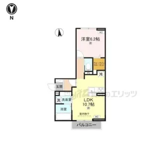 LUMIERE DU SOIR UN【203号室】の間取り