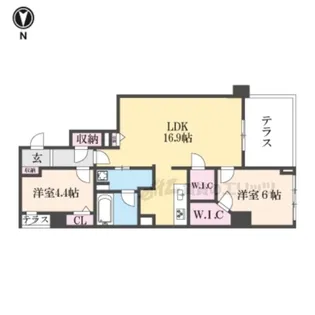 Mare京都一条【101号室】の間取り