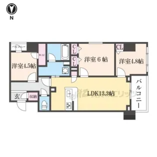 Mare京都一条【205号室】の間取り