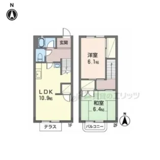 小河ハイツ【1階】の間取り