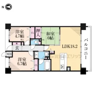 パデシオン伏見藤森グランドプレミアム【4階】の間取り
