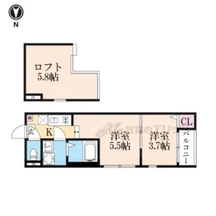 淀ヒルズ【2階】の間取り