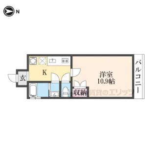 仮)フラッティ北栗栖町【203号室】の間取り