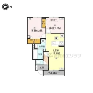 アムフル【1階】の間取り