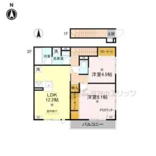 アレ・デ・フルール西向日駅前 南棟【2階】の間取り