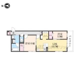 「アレ・デ・フルール西向日駅前A棟」【2階】の間取り