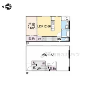 Garaghouseイデアル【1号室】の間取り