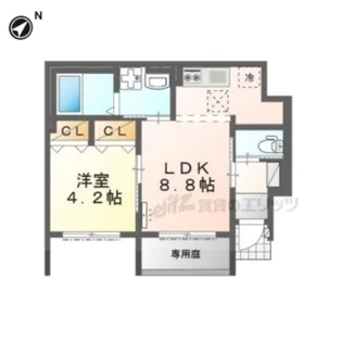 ラトゥール【1号室】の間取り