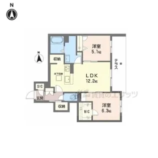 シャーメゾン バルーンフラワー【101号室】の間取り