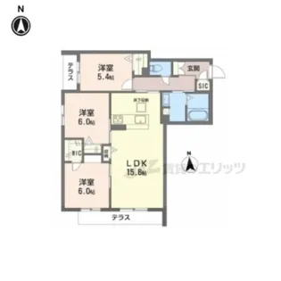 シャーメゾン バルーンフラワー【105号室】の間取り