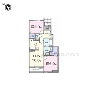 ハイツ大和【1階】の間取り