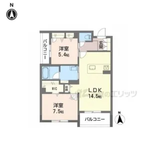 シャーメゾンラフォレ【205号室】の間取り