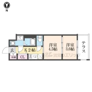 レシオス京都嵯峨野【1階】の間取り