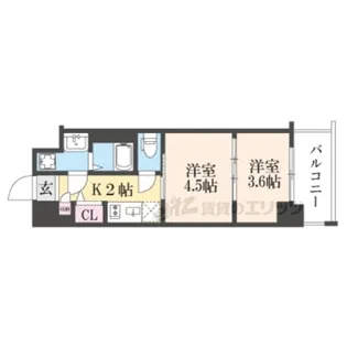 レシオス京都嵯峨野【2階】の間取り