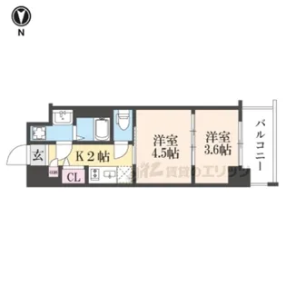 レシオス京都嵯峨野【3階】の間取り