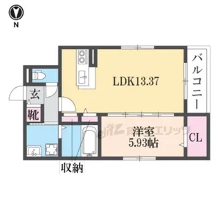 テラッセ四条高倉【2階】の間取り