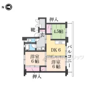 ビレッジハウス石生1号棟【203号室】の間取り