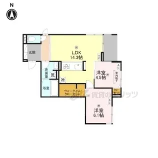 ウエスタンハイツ19【1階】の間取り