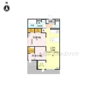 ウエスタンハイツ19【1階】の間取り