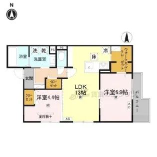 RETORIA瓦口CREST【1階】の間取り