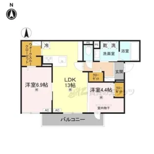 RETORIA瓦口CREST【3階】の間取り