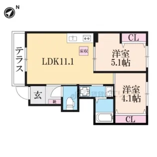 ラ・ルーチェ【1階】の間取り