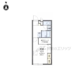 レオパレスサンシャイン松崎【102号室】の間取り
