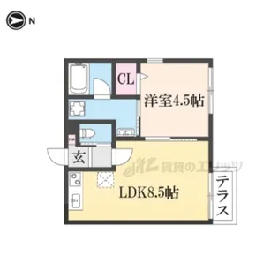 メゾンドメグ湖南【106号室】の間取り